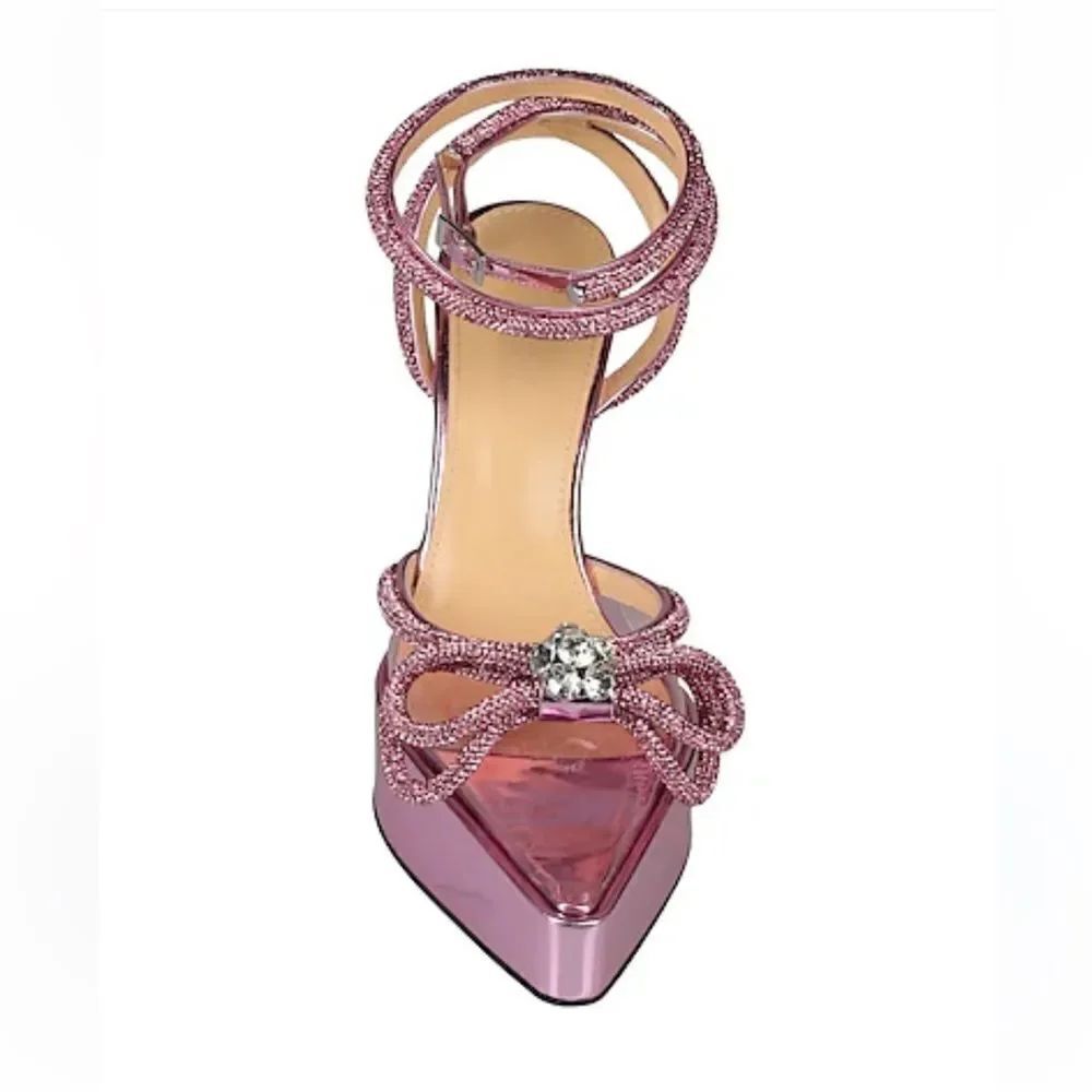Mach & Mach Double Bow Crystal Platform Heels